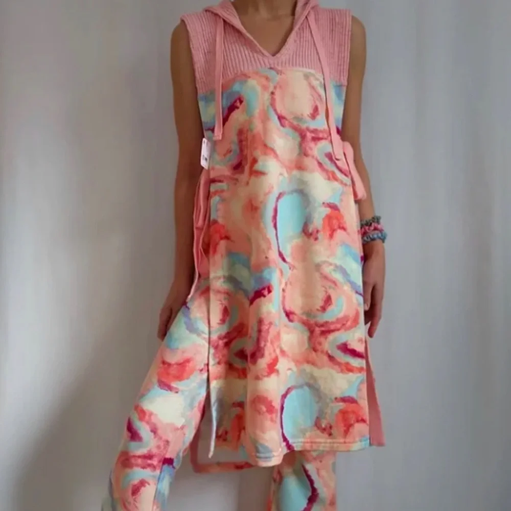 Free People All That Set Printed Multi 2 pc Top Pants Small - Picture 11 of 12